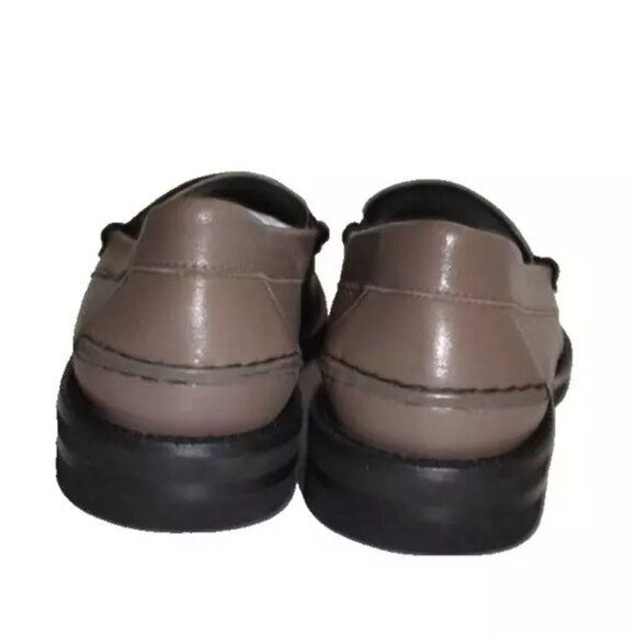 $750 PEDRO GARCIA STINA CLASSIC PENNY LOAFER FOSSIL METALLIC BLACK 41 (DB27) - Picture 6 of 8